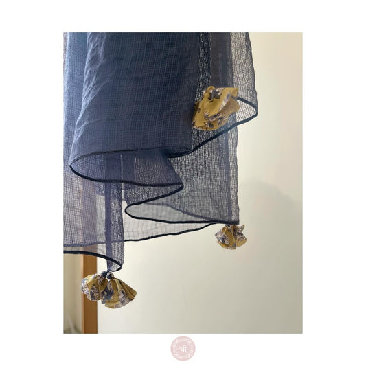 Workwear Cotton Set with Pants & Tassel Kota Dupatta