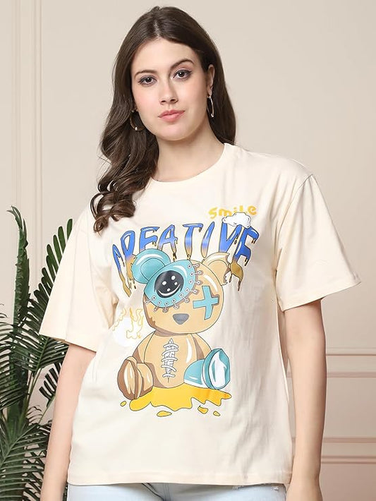Women Pure Cotton Oversized T-Shirt