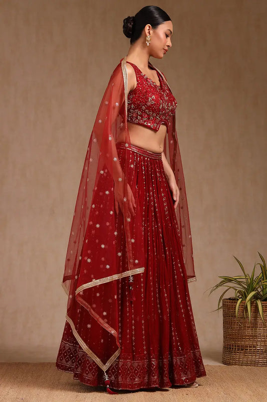 Cutdana Work Embroidered Ghagra Choli Set