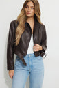 Belted Faux Leather Moto Jacket