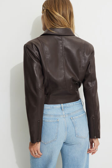 Belted Faux Leather Moto Jacket