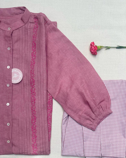 Bossy Pink Hand Block Printed Kurta Set