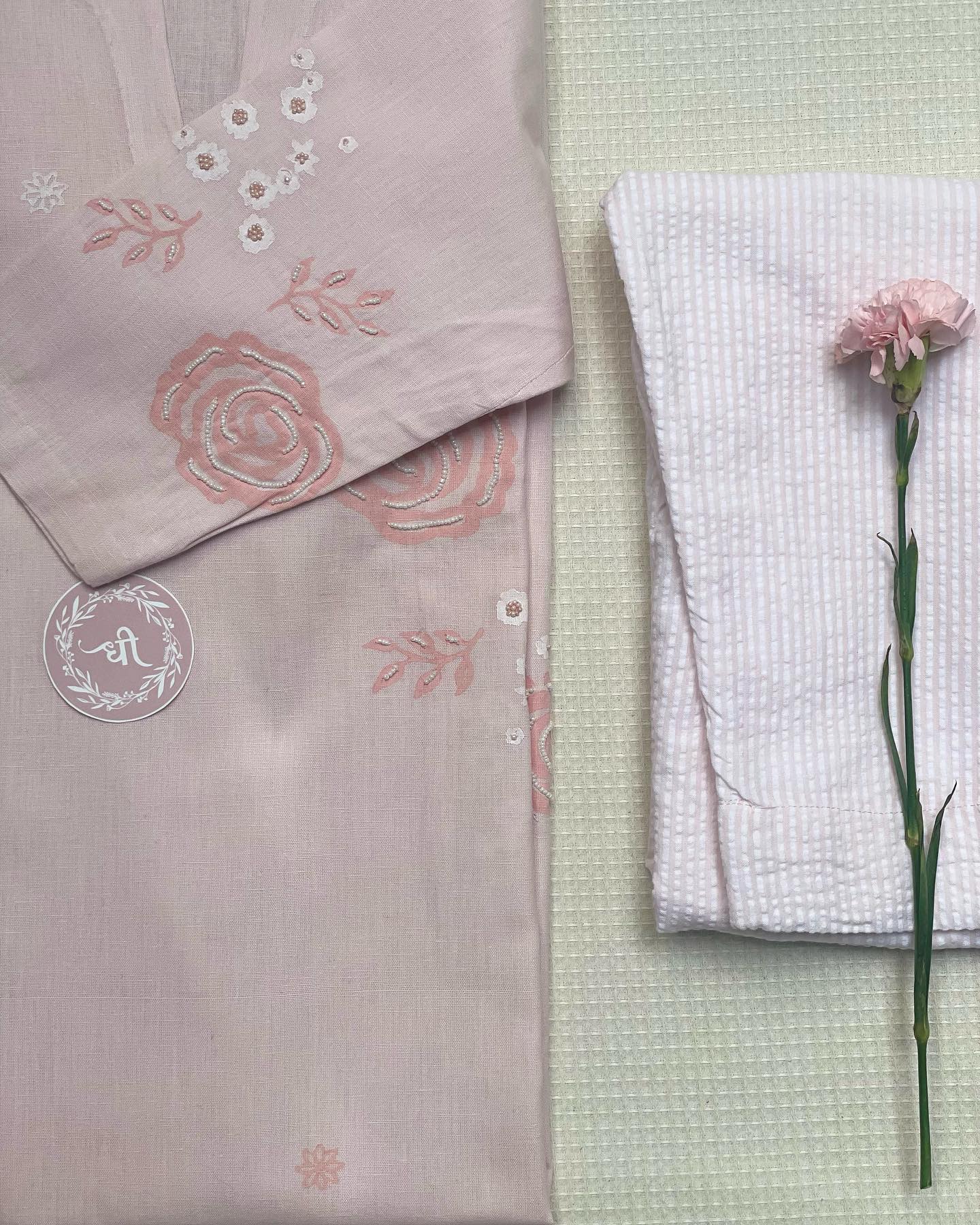 Soft Pink Floral Charm Set