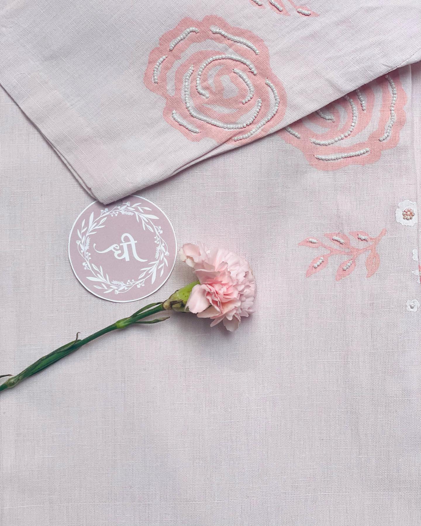 Soft Pink Floral Charm Set