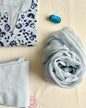Floral Grace Kurta in Chalk Blue