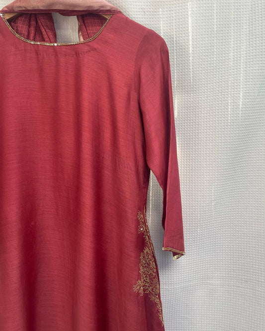 Chanderi Set with Golden Zari