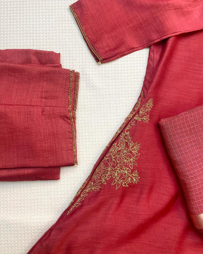 Chanderi Set with Golden Zari