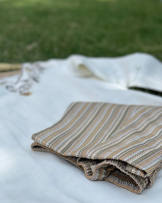 Linen Light: Ivory Kurta with Geometric Bottoms