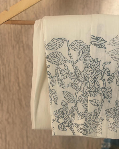 Festive Mul Cotton Kurta with Handblock & Beaded Details