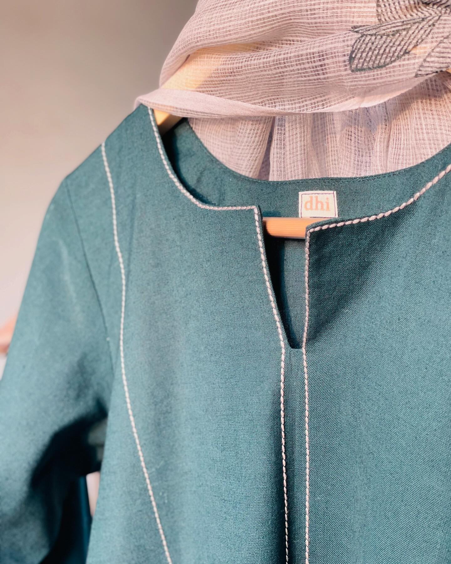 Embroidered Cotton Ensemble with Kota in Grey Tones