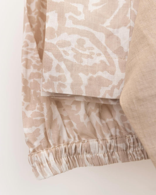 Minimal Linen Set with Abstract Relaxed Pants