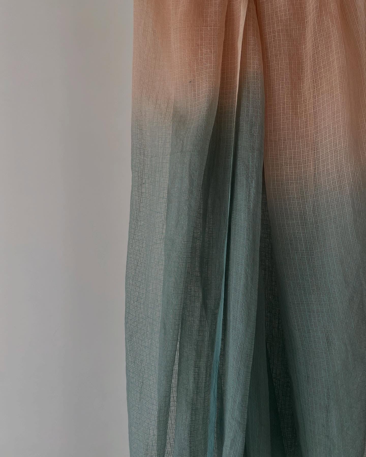 Summer Cotton Set in Beige & Teal with Tie-Dye Kota Dupatta