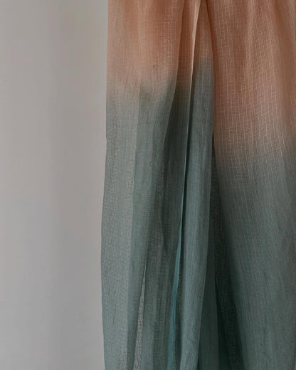 Summer Cotton Set in Beige & Teal with Tie-Dye Kota Dupatta