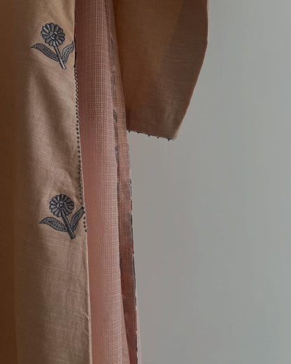 Soft Cotton Kurta Set with Beads & Kota Dupatta