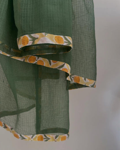 Embroidered Mul Cotton Kurta with Kota Dupatta