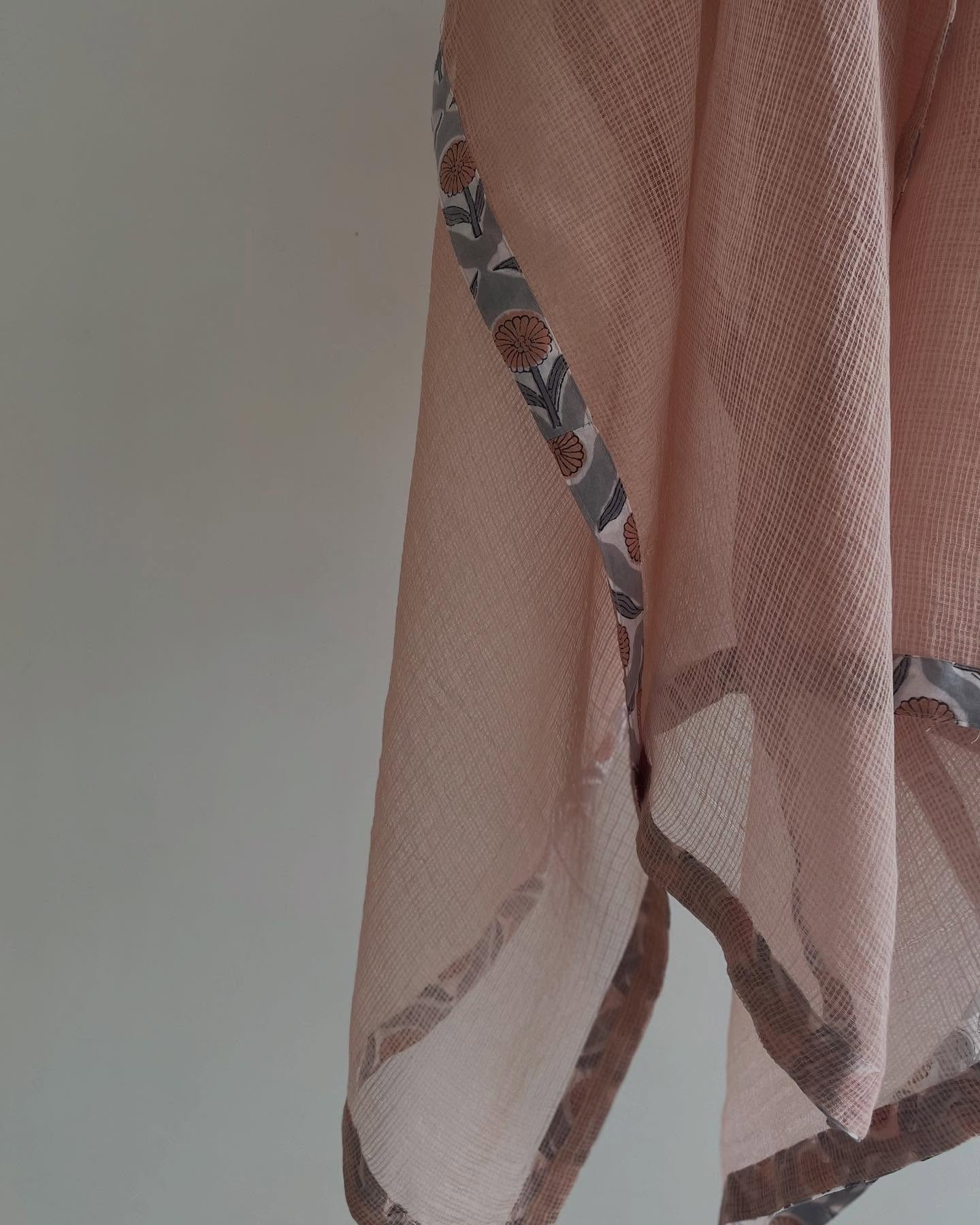 Soft Cotton Kurta Set with Beads & Kota Dupatta