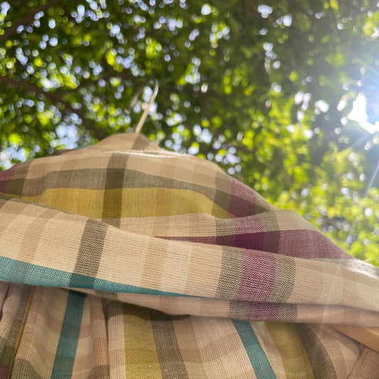 Festive Solid Kurta Set with Hand-Tucked Beads & Chettinad Dupatta