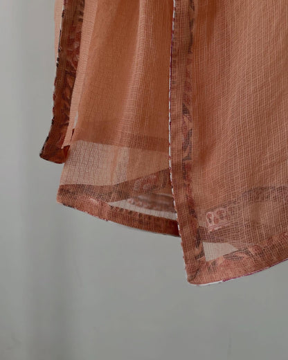 Handcrafted Cotton Set with Printed Pants & Kota Layers