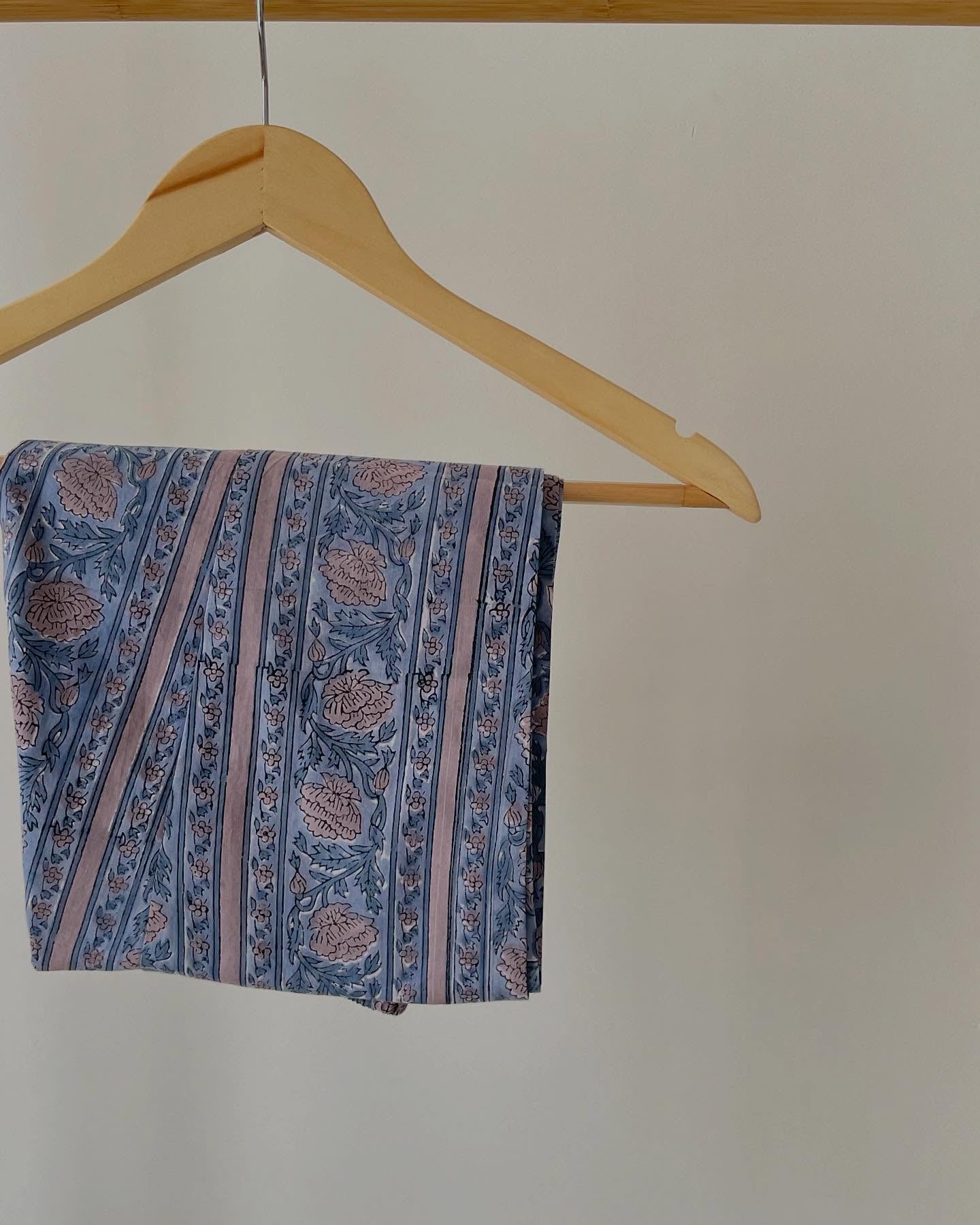 Hue Cotton Kurta Set with Dual-Tone Kota & Pants