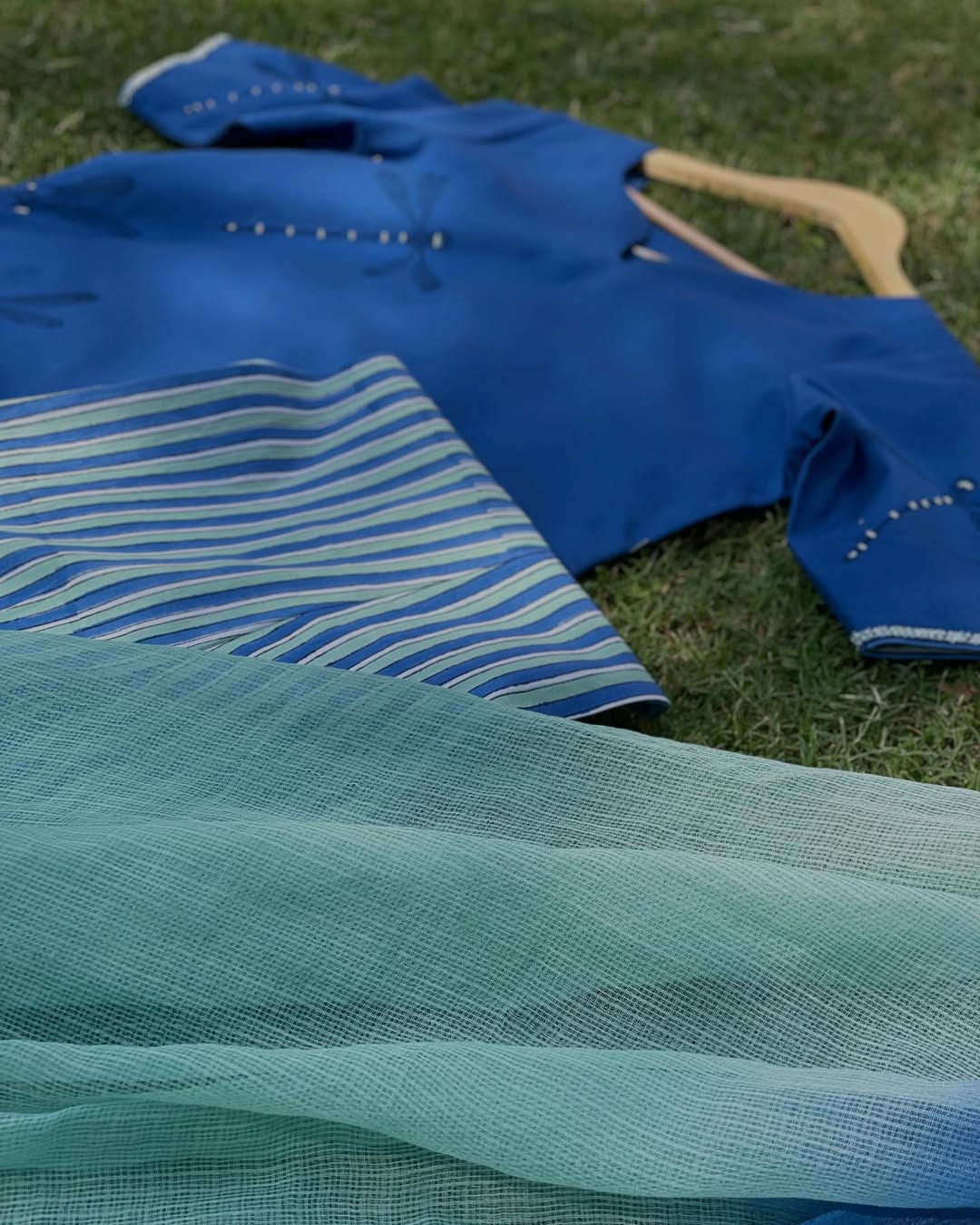 Block Printed Cotton Kurta Set with Kota Dupatta