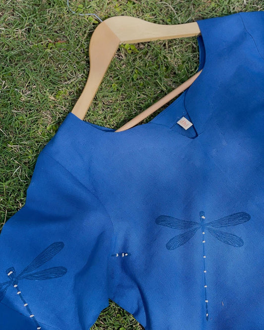 Block Printed Cotton Kurta Set with Kota Dupatta