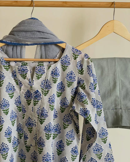 Printed Summer Kurta Set with Matching Pants
