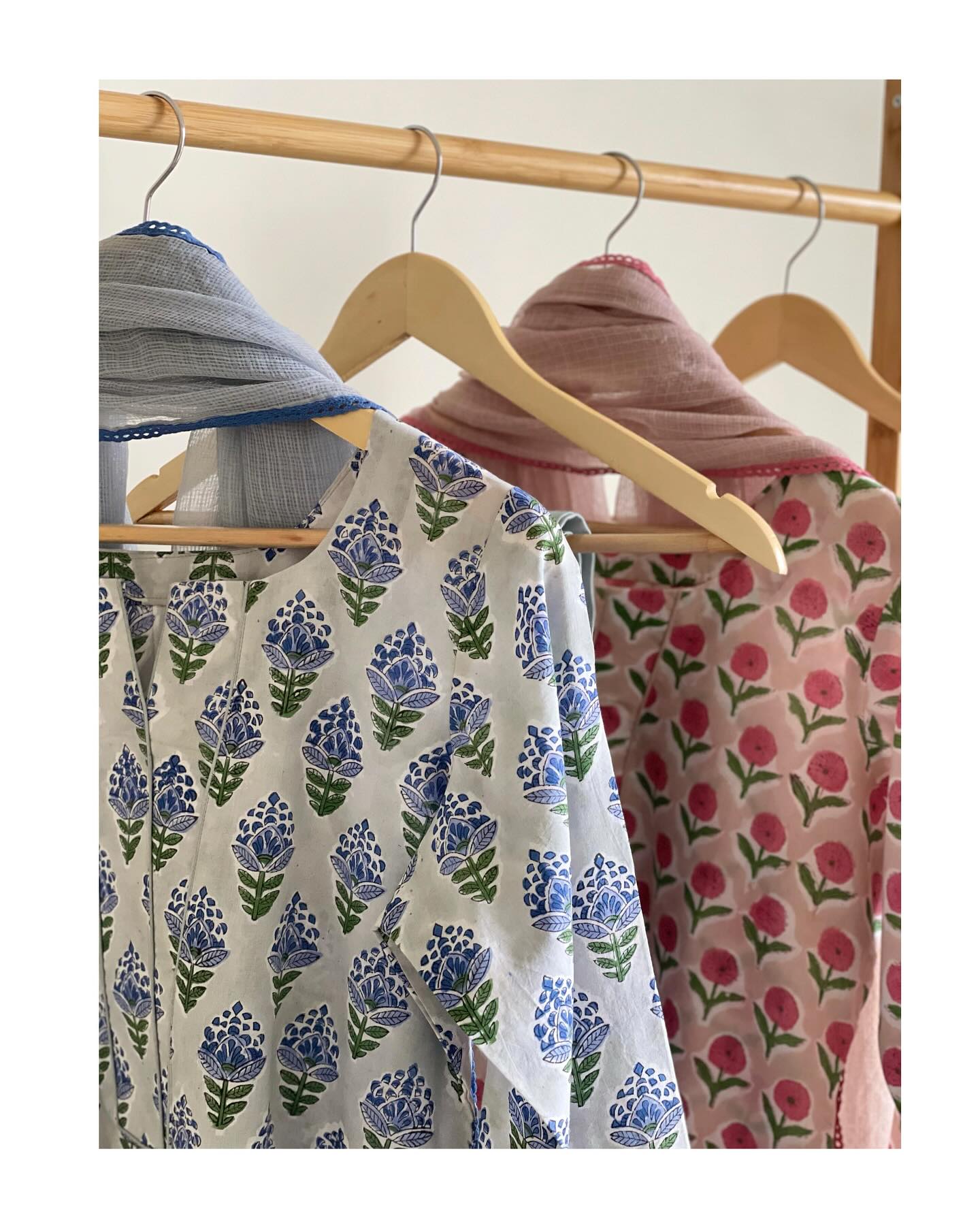 Summer Cotton Kurta Set with Tassel Kota Dupatta