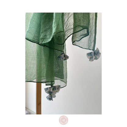 Cotton Kurta Set with Contrasting Kota Dupatta