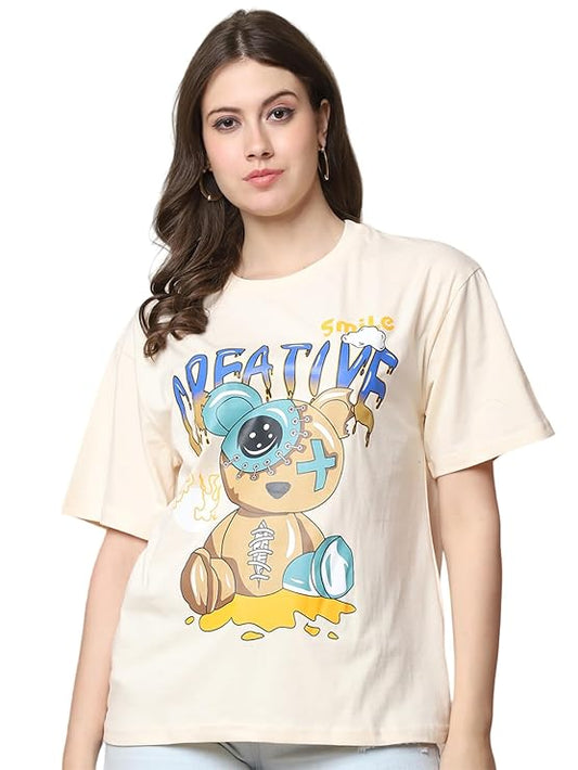 Women Pure Cotton Oversized T-Shirt