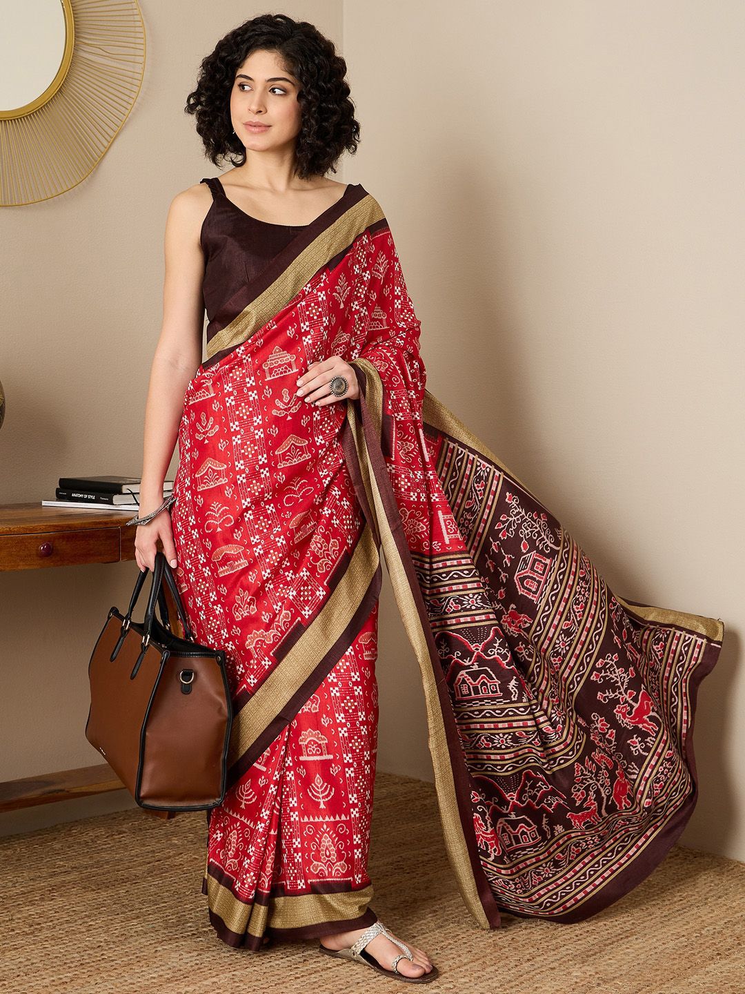 Warli Silk Blend Ready to Wear Sambalpuri Saree