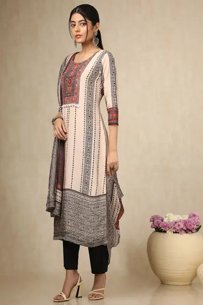 Muslin Ethnic Suit Set With Sequins