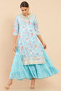 Modal Layered And Tiered Kurta With Floral Print