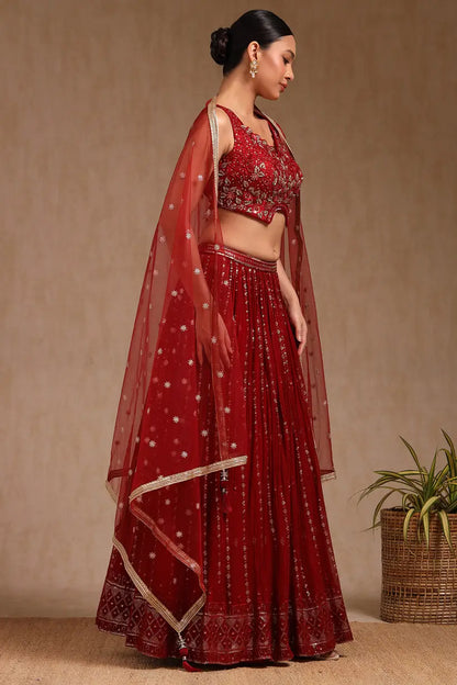 Cutdana Work Embroidered Ghagra Choli Set