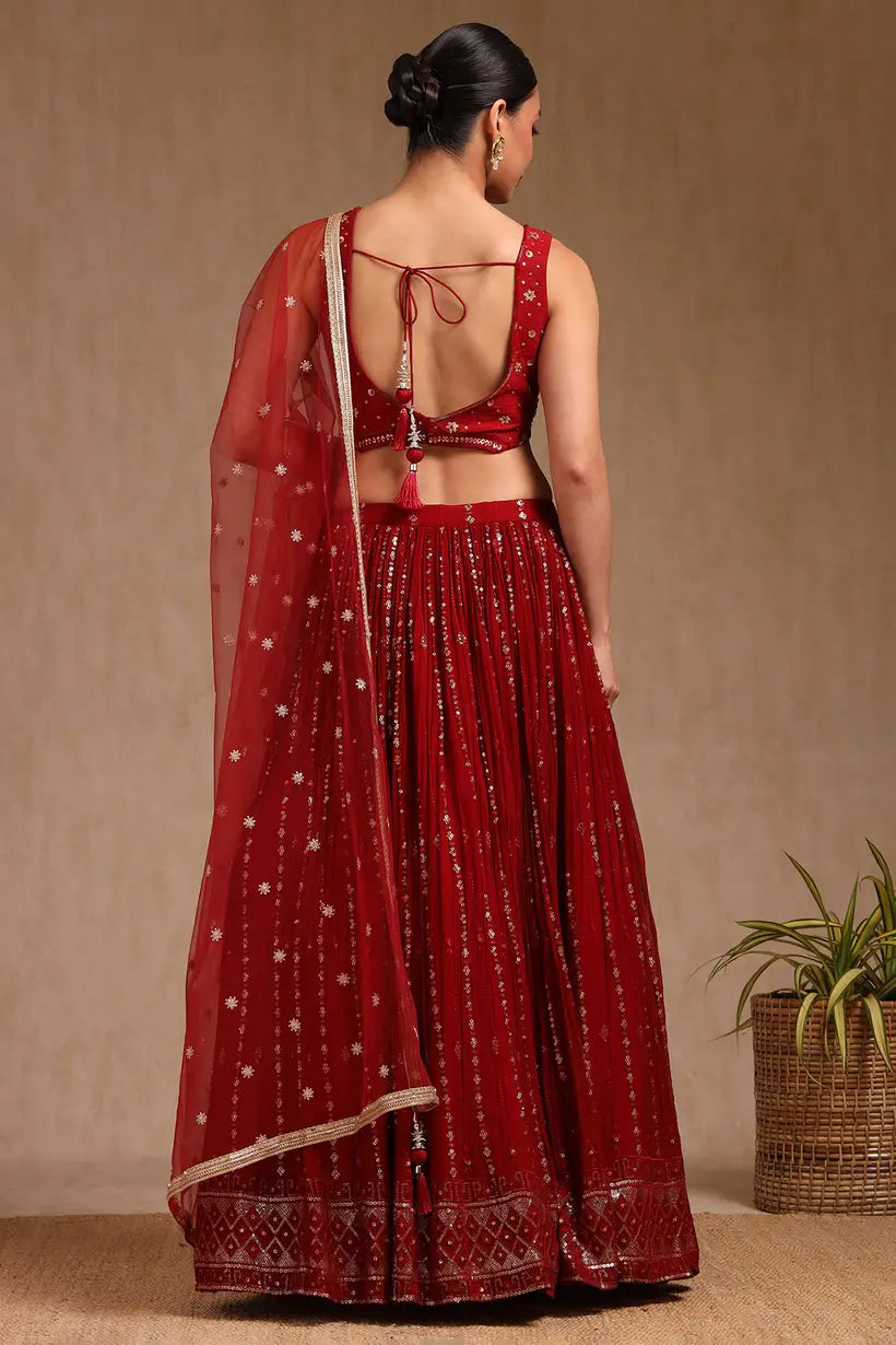 Cutdana Work Embroidered Ghagra Choli Set