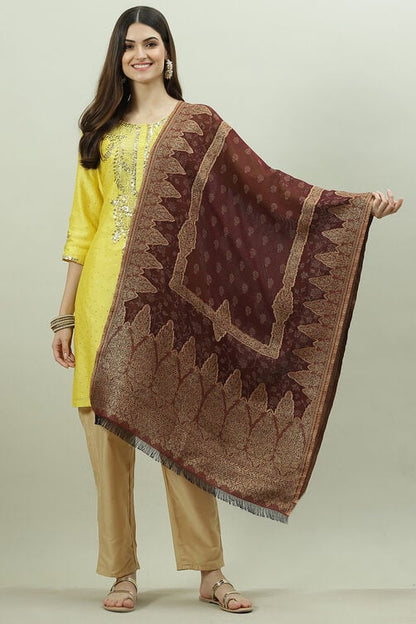 Classic Acrylic Dupatta with Yarn-Dyed Pattern