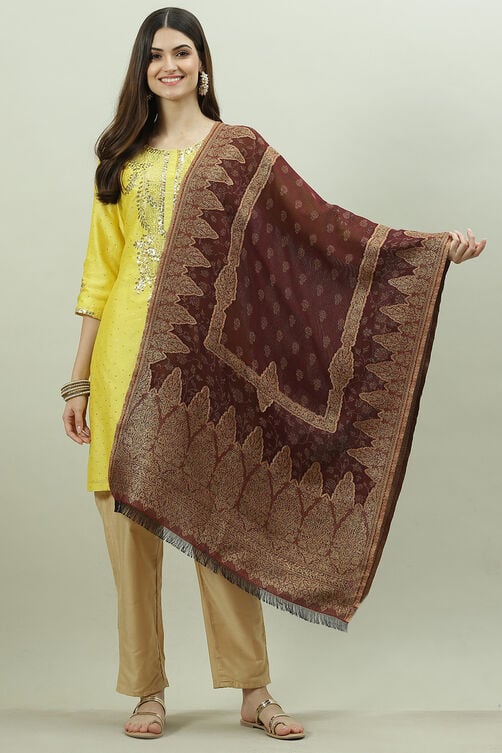 Classic Acrylic Dupatta with Yarn-Dyed Pattern
