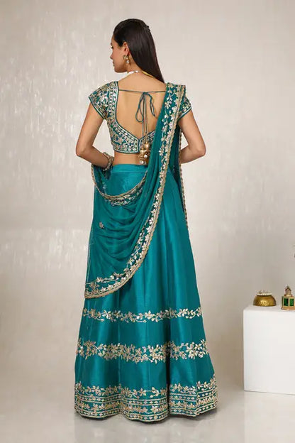 Silk Lehenga Choli with Gotta Patti Embellishment